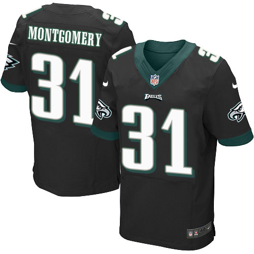 Men's Elite Wilbert Montgomery Nike Jersey Black Alternate - #31 NFL Philadelphia Eagles